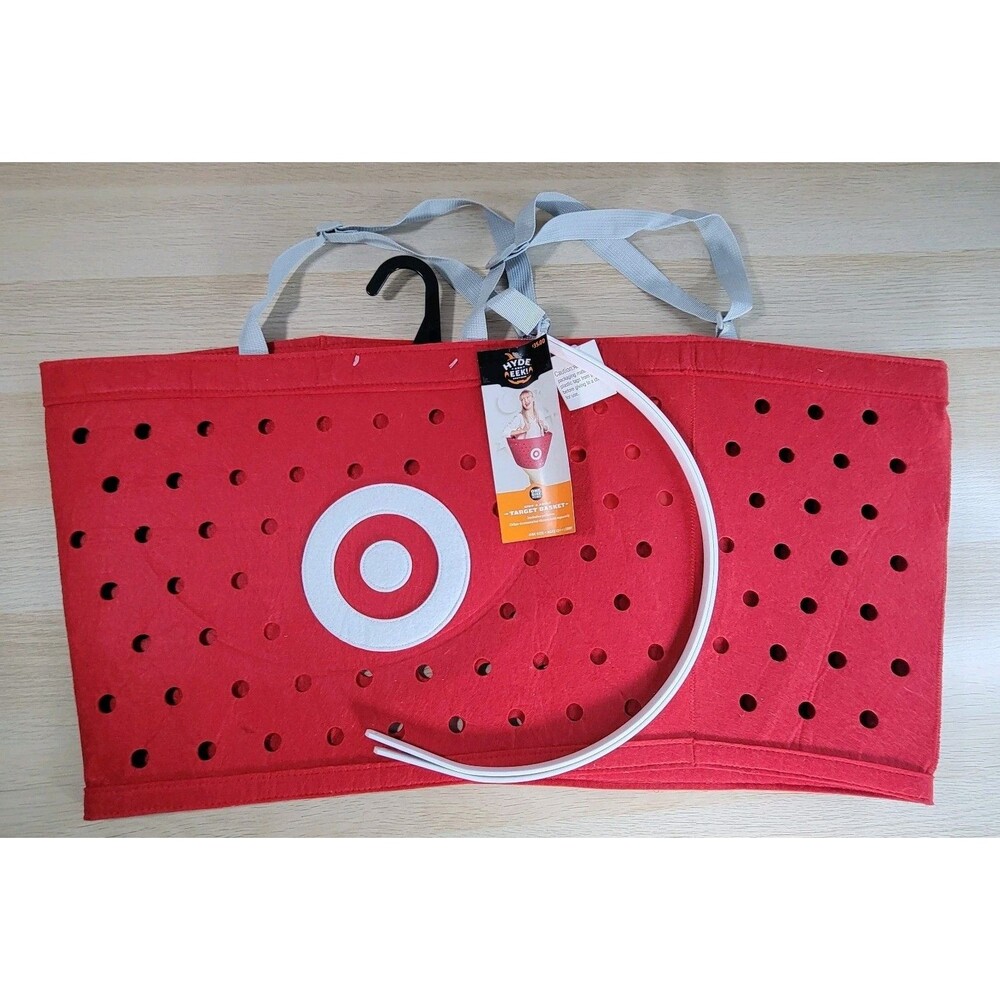Hyde & EEK Target Shopping Basket Adult Kids Halloween Costume Handles Red NEW
